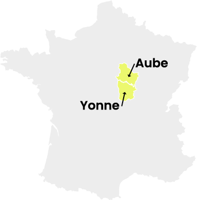 Zone d'intervention de l'entreprise RC BATIMENT : Yonne et Aube